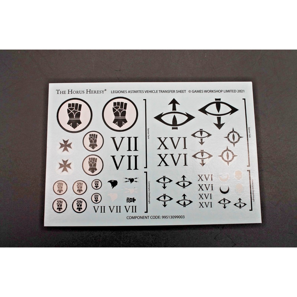 Games Workshop Warhammer Horus Heresy Imperial Fists Sons Horus Transfers Sheet